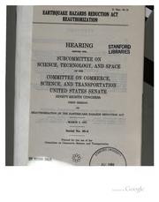 Cover of Earthquake Hazards Reduction Act reauthorization by United States. Congress. Senate. Committee on Commerce, Science, and Transportation. Subcommittee on Science, Technology, and Space.