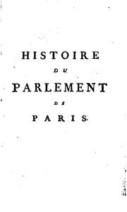 Front cover of Histoire du Parlement de Paris by Voltaire