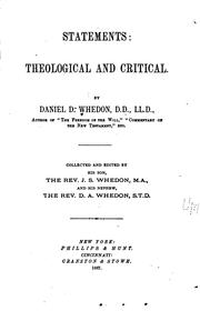 Front cover of Statements, theological and critical by D. D. Whedon