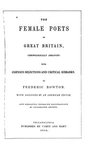 Front cover of The female poets of Great Britain by Frederic Rowton