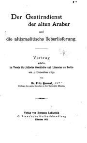 Cover of Der Gestirndienst der alten Araber und die altisraelitische Ueberlieferung by Fritz Hommel