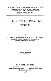 Front cover of Religions of primitive peoples by Daniel Garrison Brinton