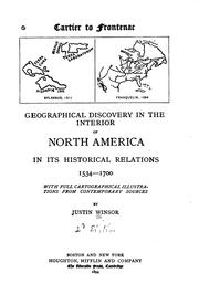 Cover of Cartier to Frontenac by Justin Winsor