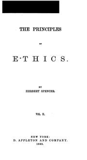 Front cover of The principles of ethics by Herbert Spencer