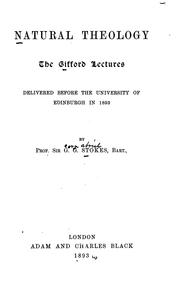 Cover of Natural theology by Stokes, George Gabriel Sir