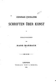 Front cover of Schriften über Kunst by Conrad Fiedler
