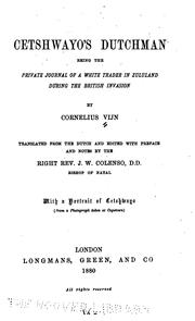 Cover of Cetshwayo's Dutchman by Cornelius Vijn
