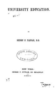 Cover of University education by Henry Philip Tappan