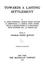 Cover of Towards a lasting settlement by Charles Roden Buxton