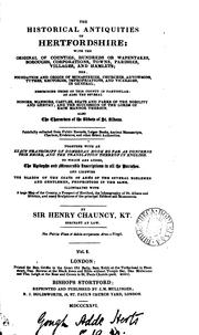 Front cover of The historical antiquities of Hertfordshire by Chauncy, Henry Sir
