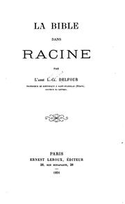 Front cover of La Bible dans Racine by L. Cl Delfour