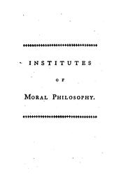 Cover of Institutes of moral philosophy, 1773 by Adam Ferguson