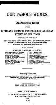 Front cover of Our famous women by Elizabeth Stuart Phelps