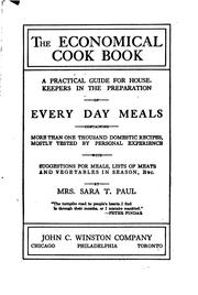 Front cover of The economical cook book by Sara T. Paul