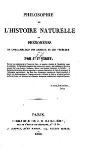 Front cover of Philosophie de l'histoire naturelle by J.-J Virey