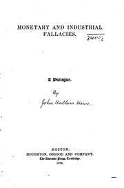 Cover of Monetary and industrial fallacies by John Badlam Howe