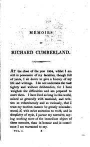 Front cover of Memoirs of Richard Cumberland by Richard Cumberland