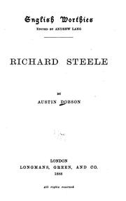 Cover of Richard Steele by Austin Dobson