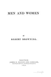 Cover of Men and women by Robert Browning