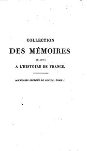 Cover of Mémoires .. by Duclos, Jacques