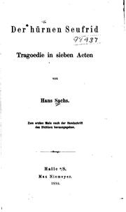 Front cover of Der hürnen Seufrid by Hans Sachs