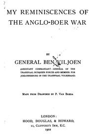 Front cover of My reminiscences of the Anglo-Boer war by Ben J. Viljoen