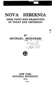 Cover of Nova Hibernia; Irish poets and dramatists of today and yesterday by Monahan, Michael