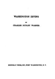Cover of Washington Irving by Charles Dudley Warner