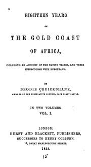 Front cover of Eighteen years on the Gold Coast of Africa by Brodie Cruickshank