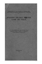 Cover of Spanish drama before Lope de Vega by James Pyle Wickersham Crawford