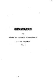 Front cover of The poetical works of Thomas Chatterton by Thomas Chatterton