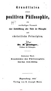 Front cover of Grundlinien einer positiven Philosophie by Martin Deutinger