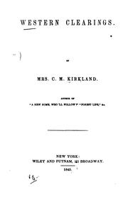 Cover of Western clearings by Caroline M. Kirkland