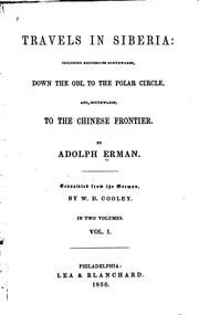 Front cover of Travels in Siberia by Georg Adolf Erman