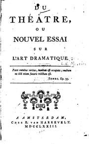 Cover of Du théâtre by Louis-Sébastien Mercier