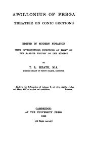 Cover of Conics by Apollonius of Perga