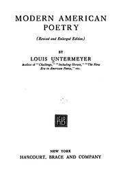 Front cover of Modern American poetry by Louis Untermeyer