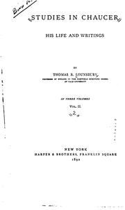 Front cover of Studies in Chaucer by Thomas Raynesford Lounsbury