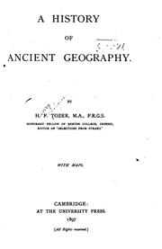Front cover of A history of ancient geography by Tozer, Henry Fanshawe