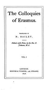 Front cover of The colloquies of Erasmus by Desiderius Erasmus
