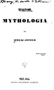 Front cover of Magyar mythologia by Ipolyi, Arnold