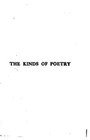 Cover of The kinds of poetry, and other essays by Erskine, John