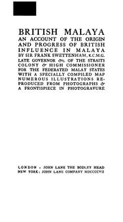 Front cover of British Malaya by Swettenham, Frank Athelstane Sir