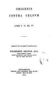 Cover of Contra Celsum by Origen comm