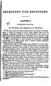 Cover of Chemistry for beginners by Almira (Hart) Lincoln Phelps