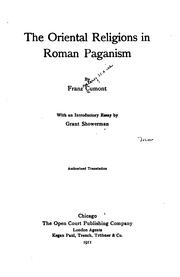 Cover of The oriental religions in Roman paganism by Franz Valery Marie Cumont