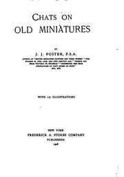Cover of Chats on old miniatures by J. J. Foster