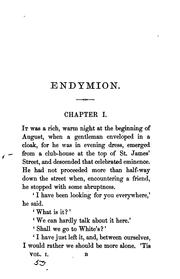 Cover of Endymion by Benjamin Disraeli