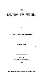 Front cover of Die Religion des Buddha by Karl Friedrich Koeppen