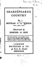 Cover of Shakespeare's country by Windle, Bertram Coghill Alan Sir